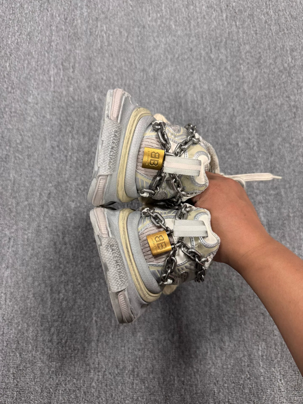 Balenciaga 3XL Light Beige Chain Sneakers
