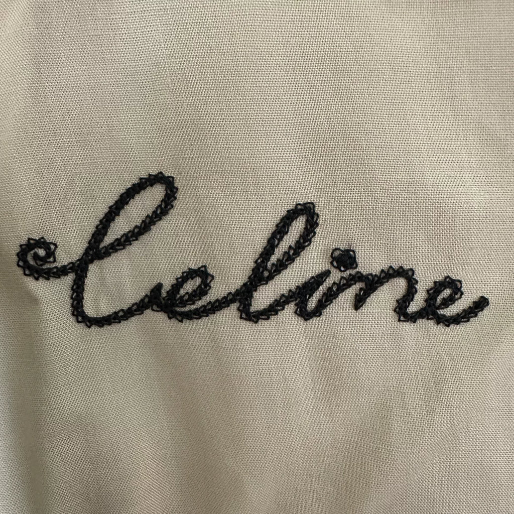 Celine Off-White Black Cuban Collar Viscose Shirt