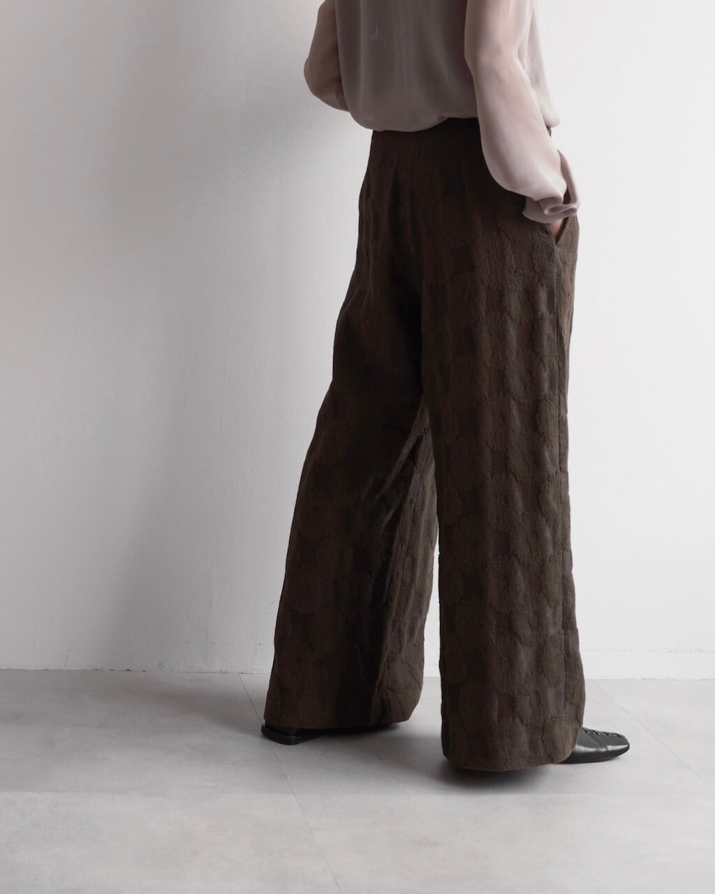 Dries Van Noten Floral Jacquard Wide-Leg Trousers
