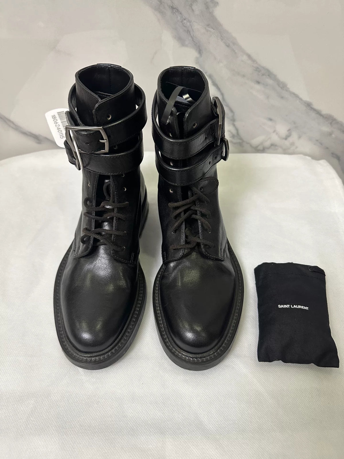 Saint Laurent Black Combat Boots