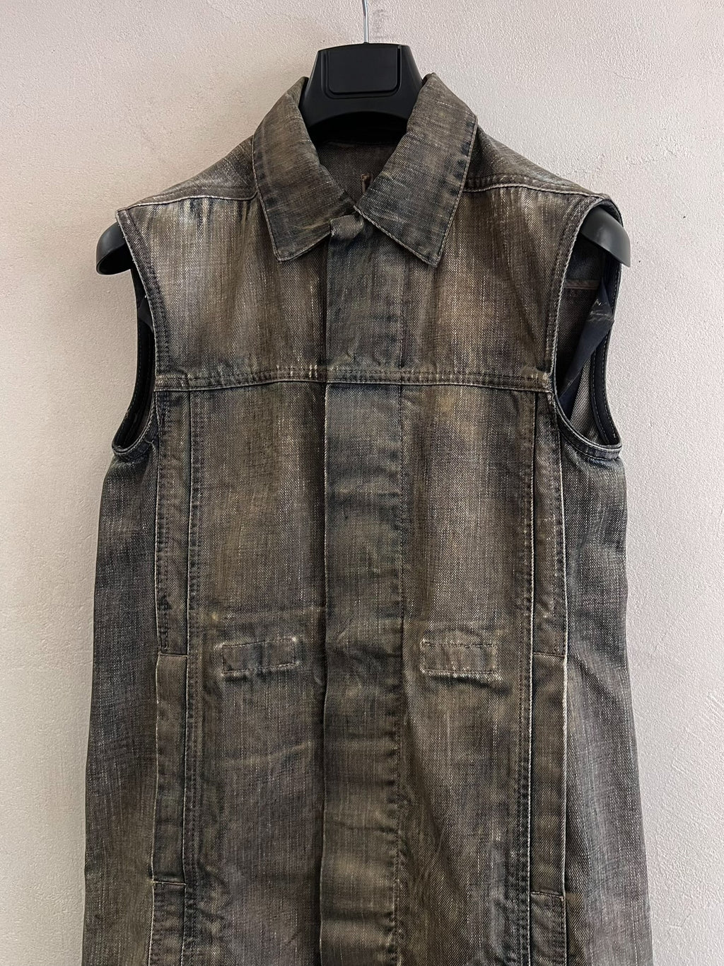 Rick Owens Distressed Denim Vest