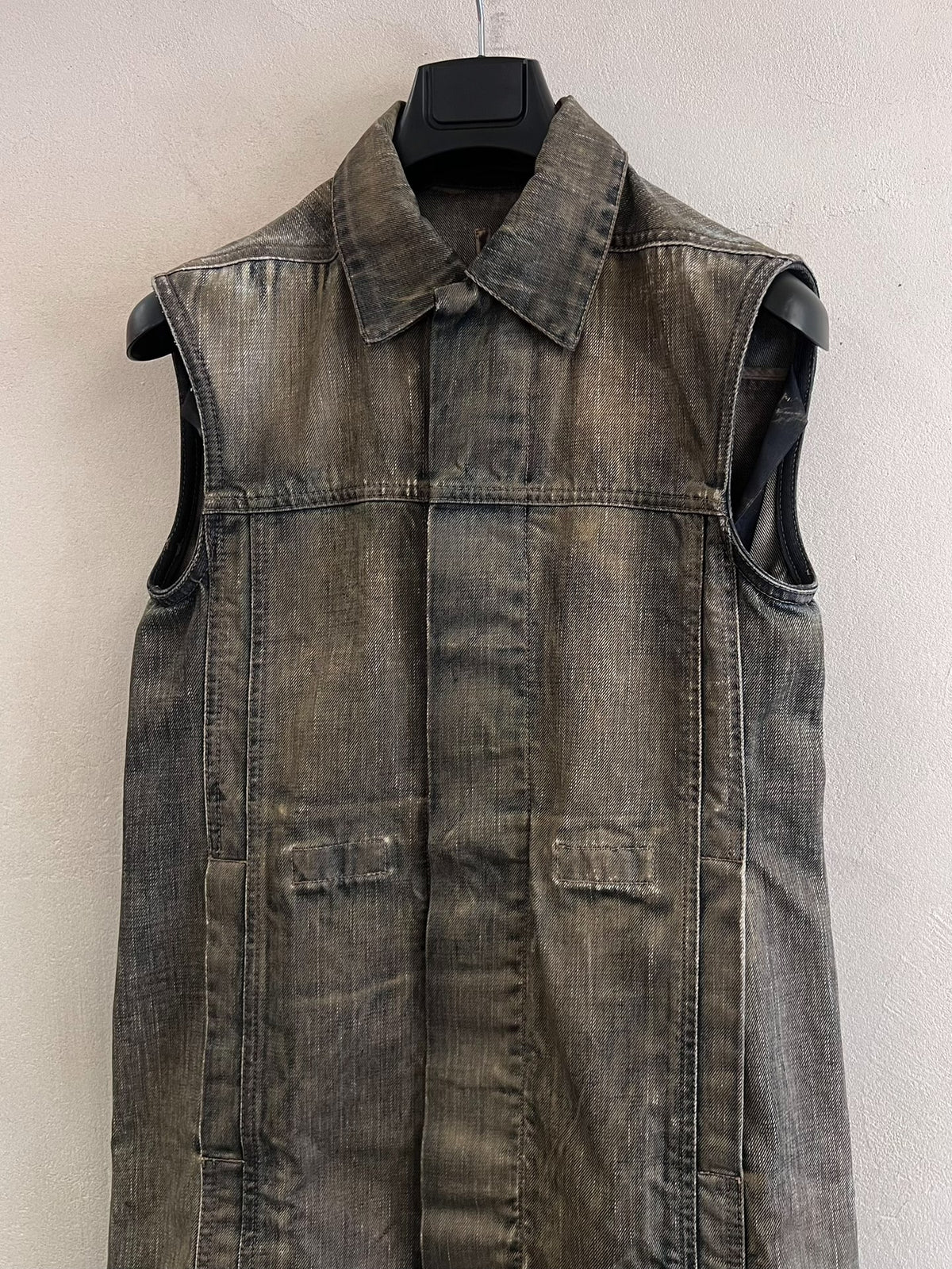 Rick Owens Distressed Denim Vest