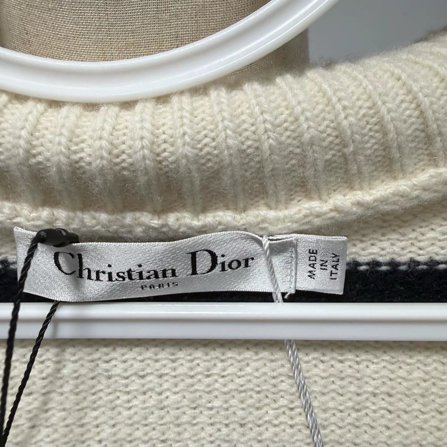 Dior Striped Logo Cardigan