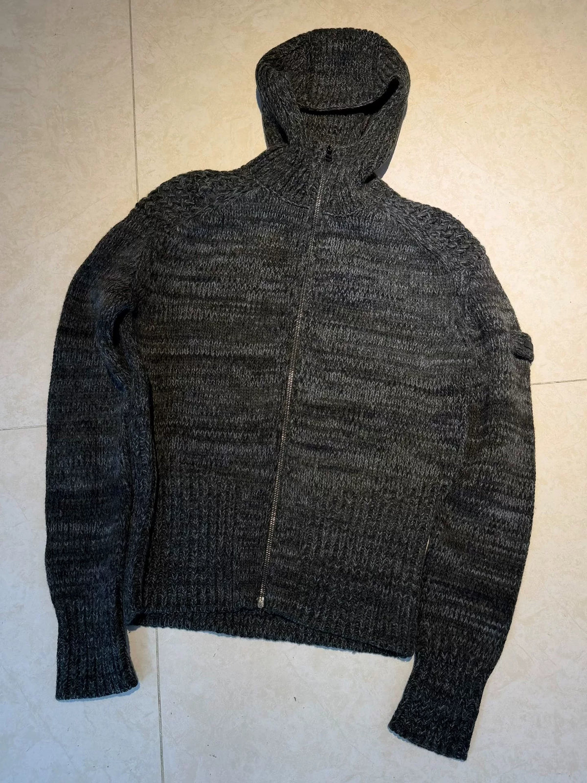 Prada Hooded Zip-Up Knit Jacket