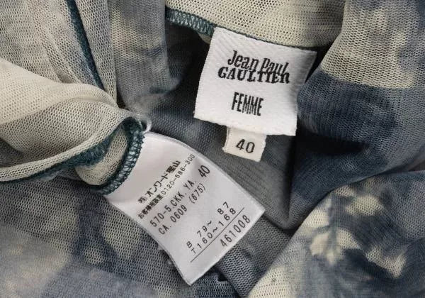 Jean Paul Gaultier Vintage Blue Floral Mesh Top