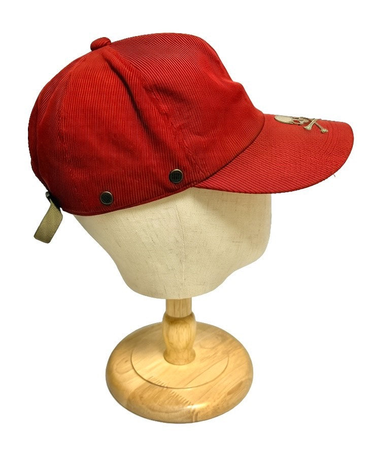 Mastermind Japan Mainline Red Baseball Skull Leather Patch Cap