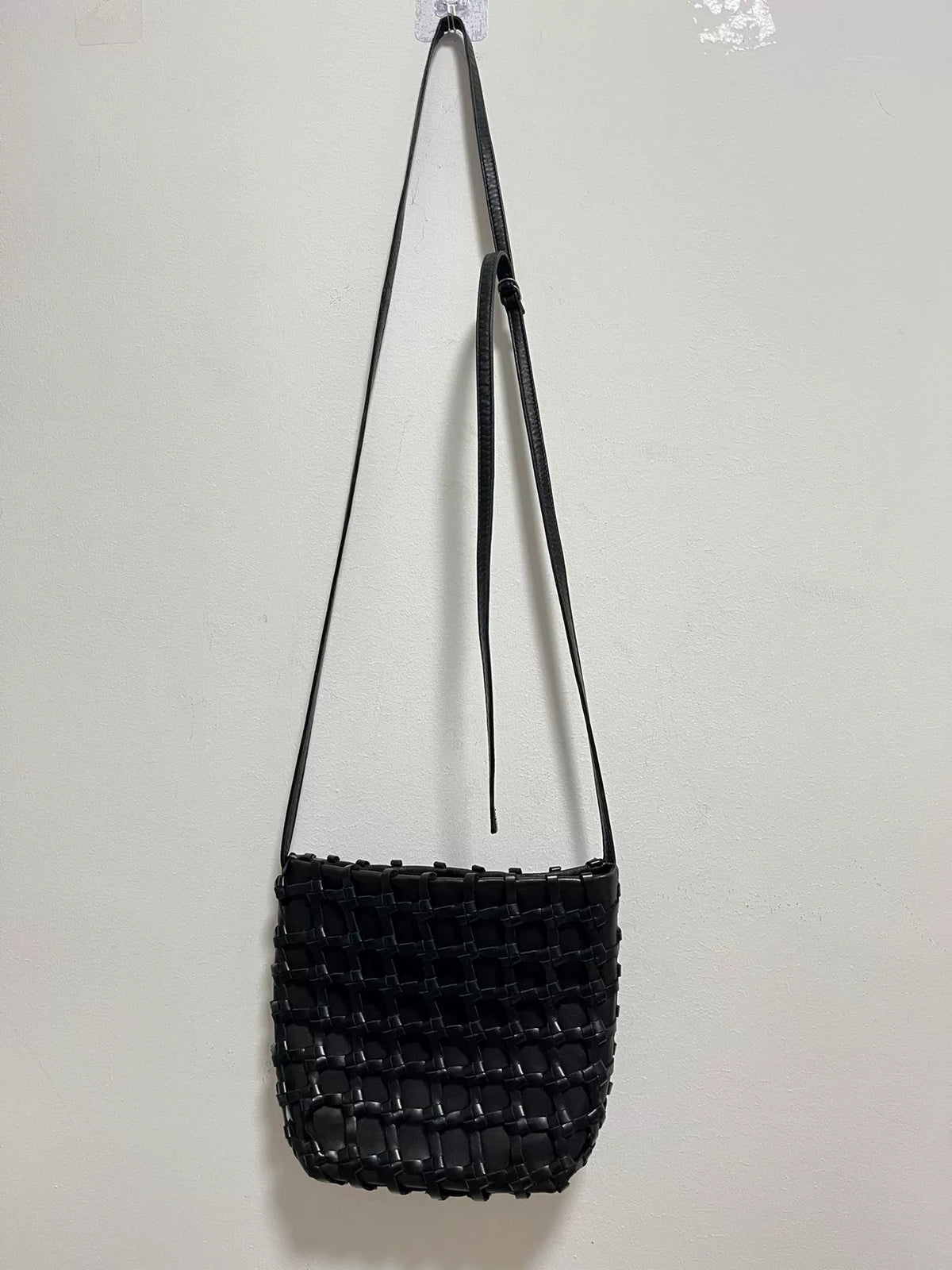 Ann Demeulemeester Woven Crossbody Black Bag