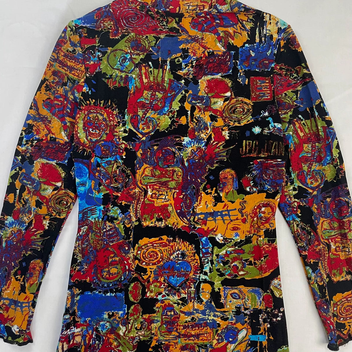 2000 Spring/Summer Jean Paul Gaultier Basquiat Print Stretch Long-Sleeve T-Shirt