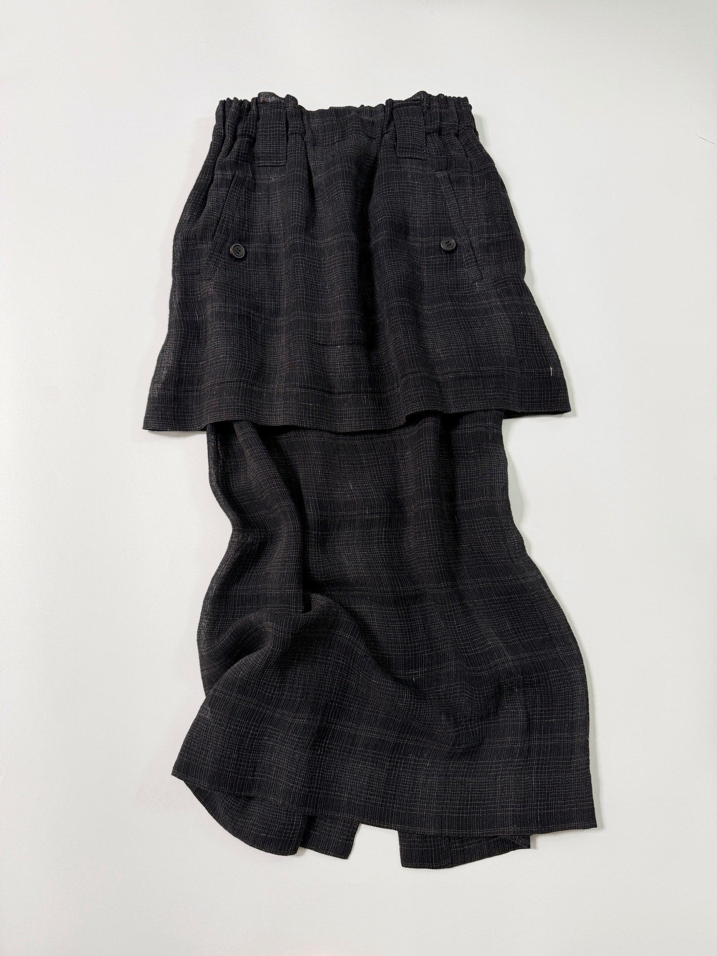 Issey Miyake Double-Layer Pure Linen Skirt - Devines