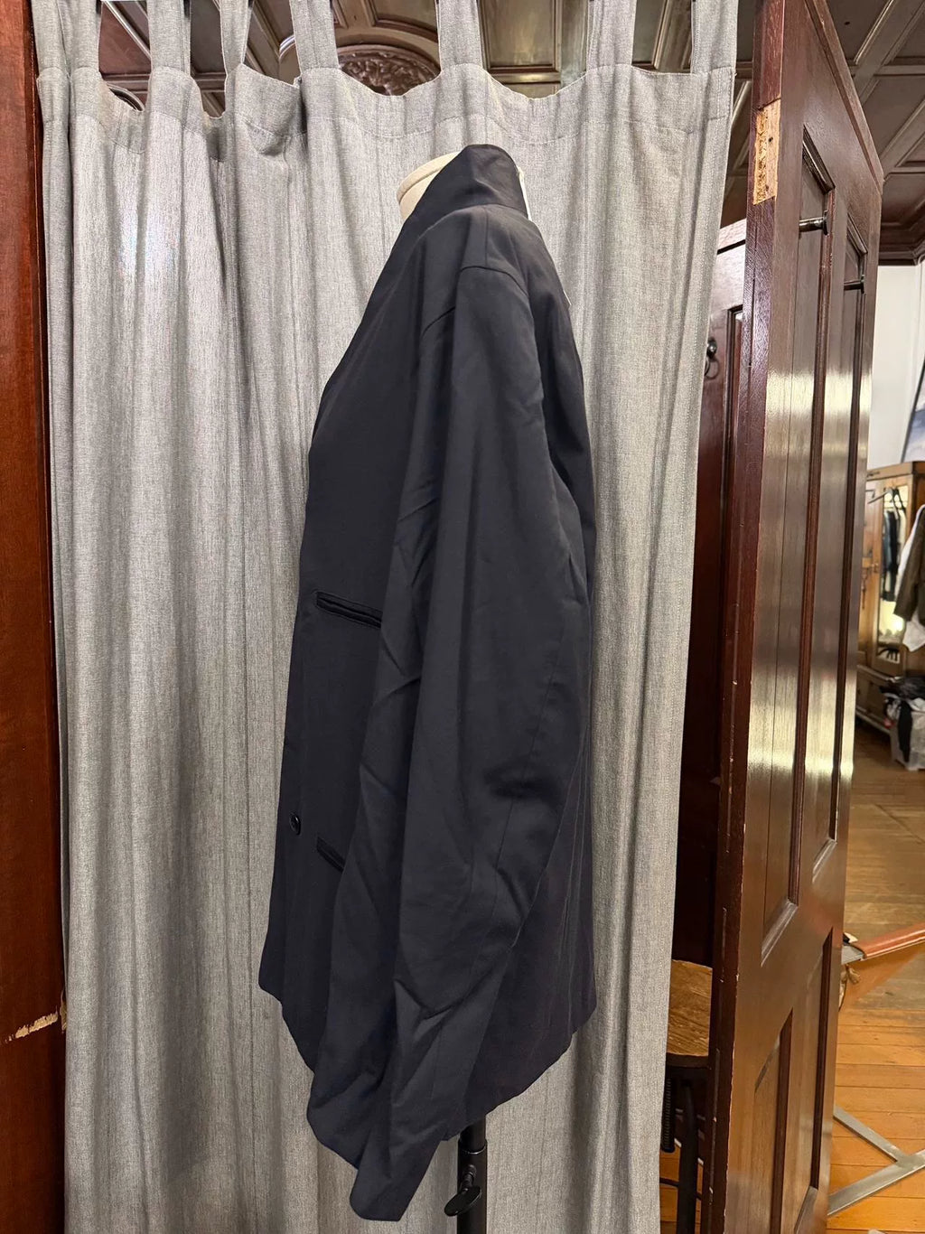 Christophe Lemaire Three-Button Collarless Wool Cotton Jacket