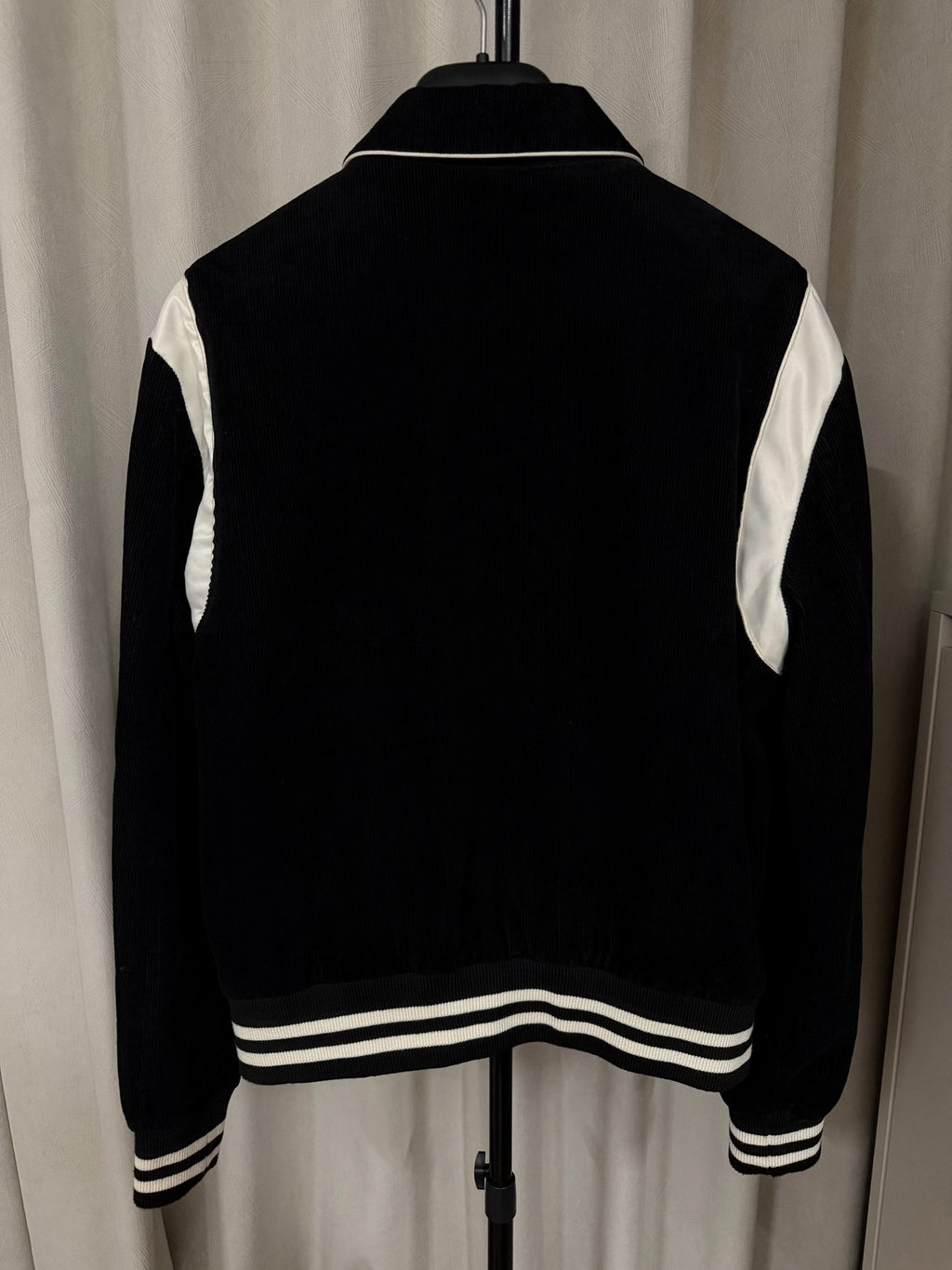 Celine SS20 Black White Corduroy Baseball Jacket