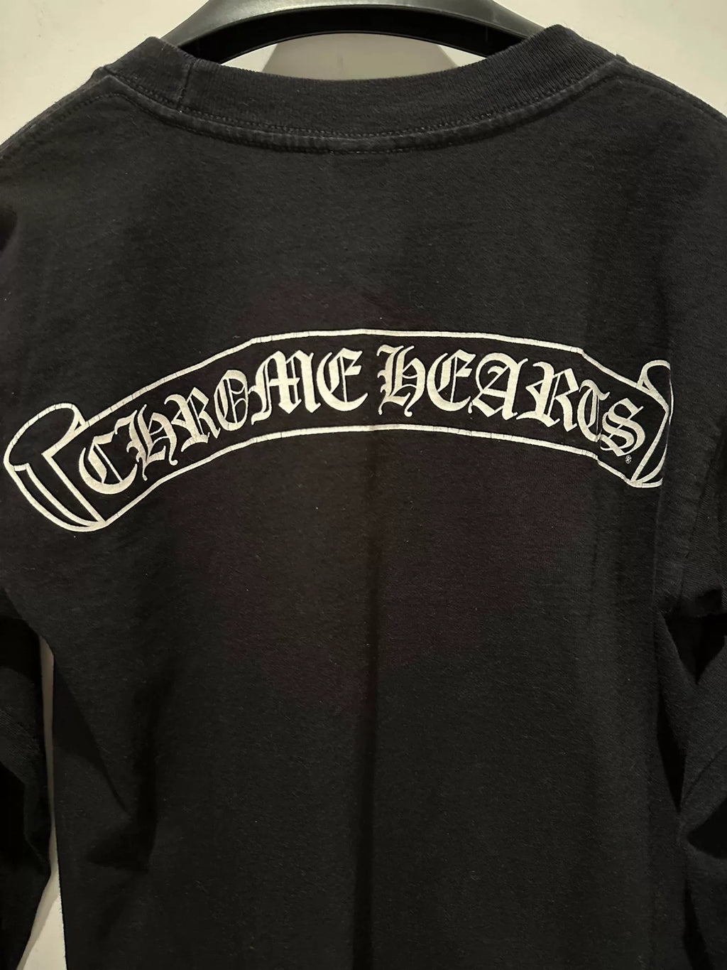 Chrome Hearts Black Horseshoe Scroll Cross Long Sleeve Top