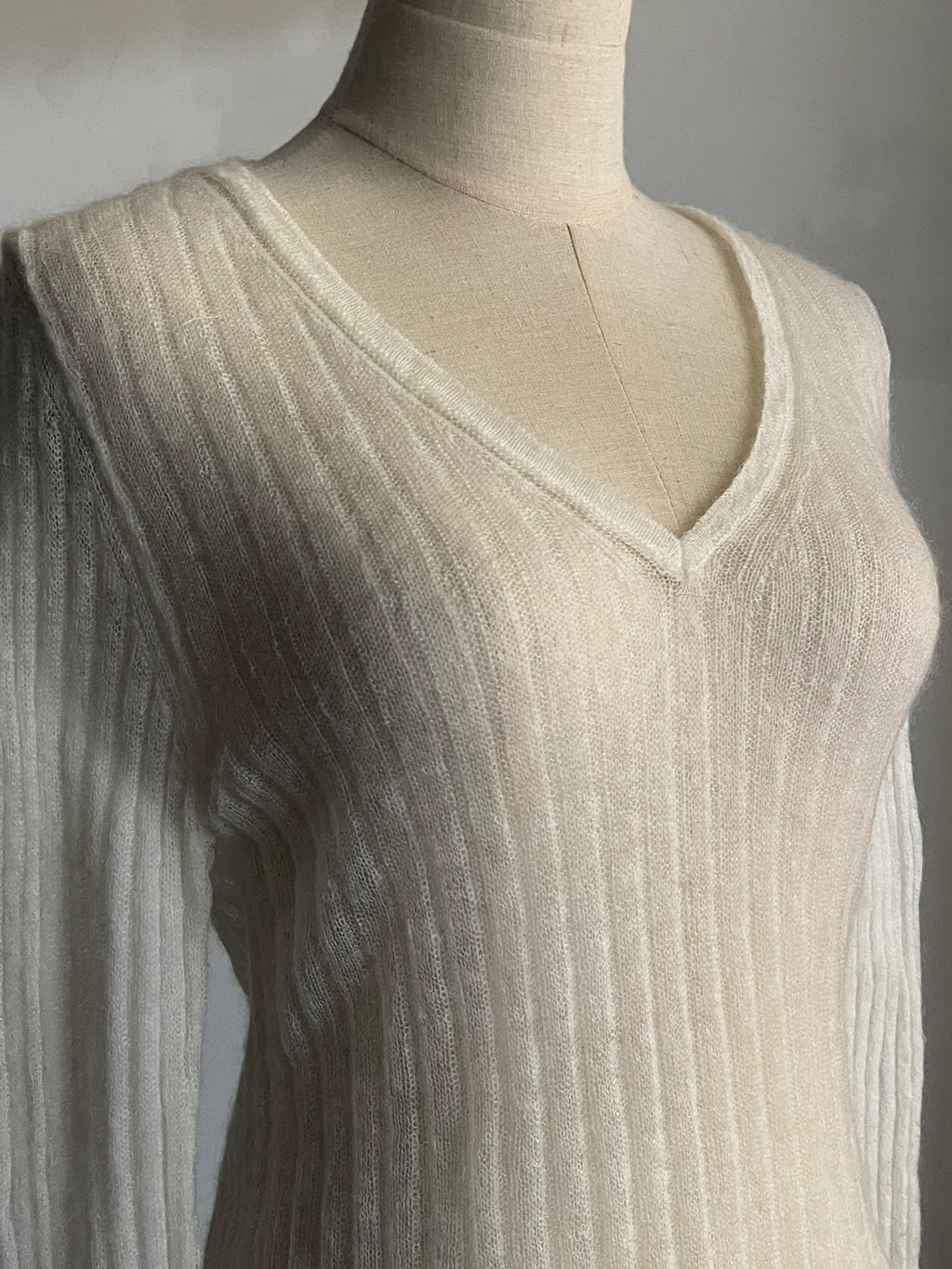 Ann Demeulemeester 'Spider Web White Snow' Mohair Knit Top