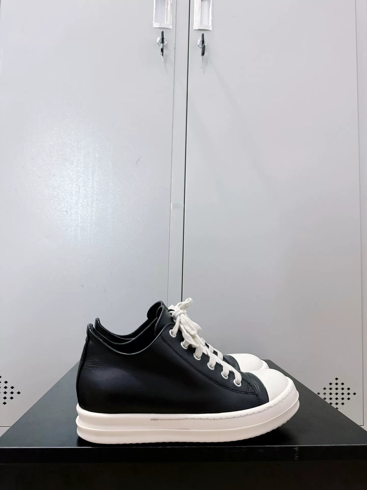 Rick Owens Black Cowhide Large Converse Sneakers