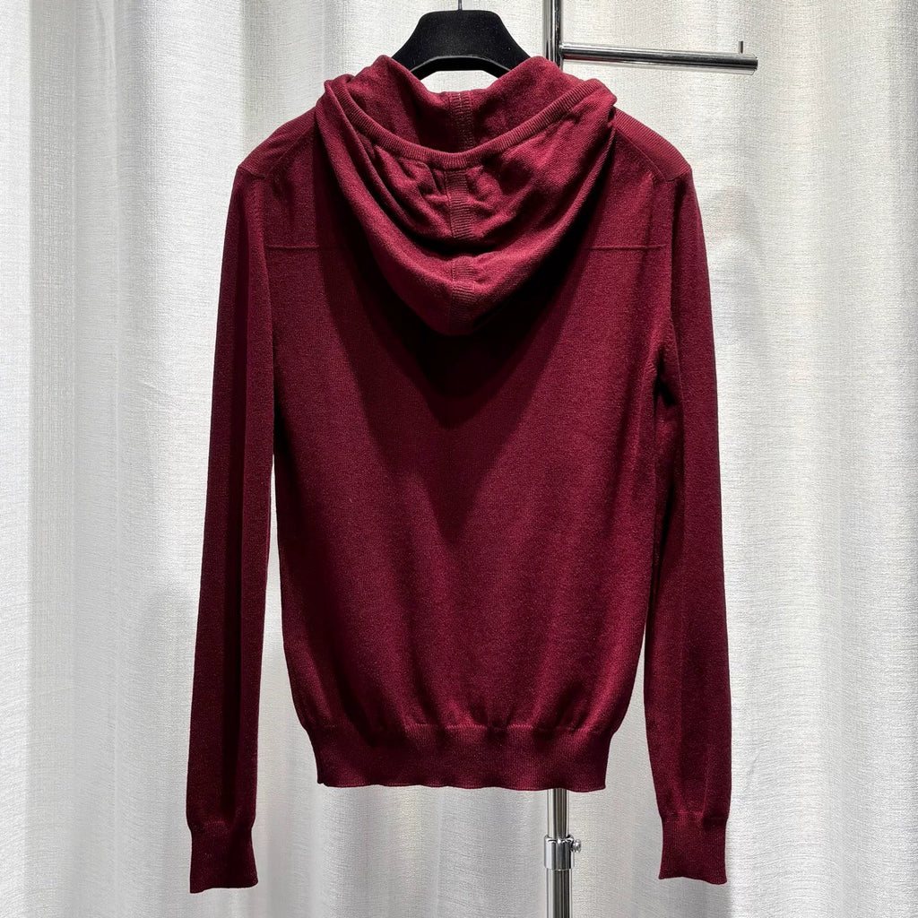 Dior Red Hooded Zip-Up Cashmere Sweater