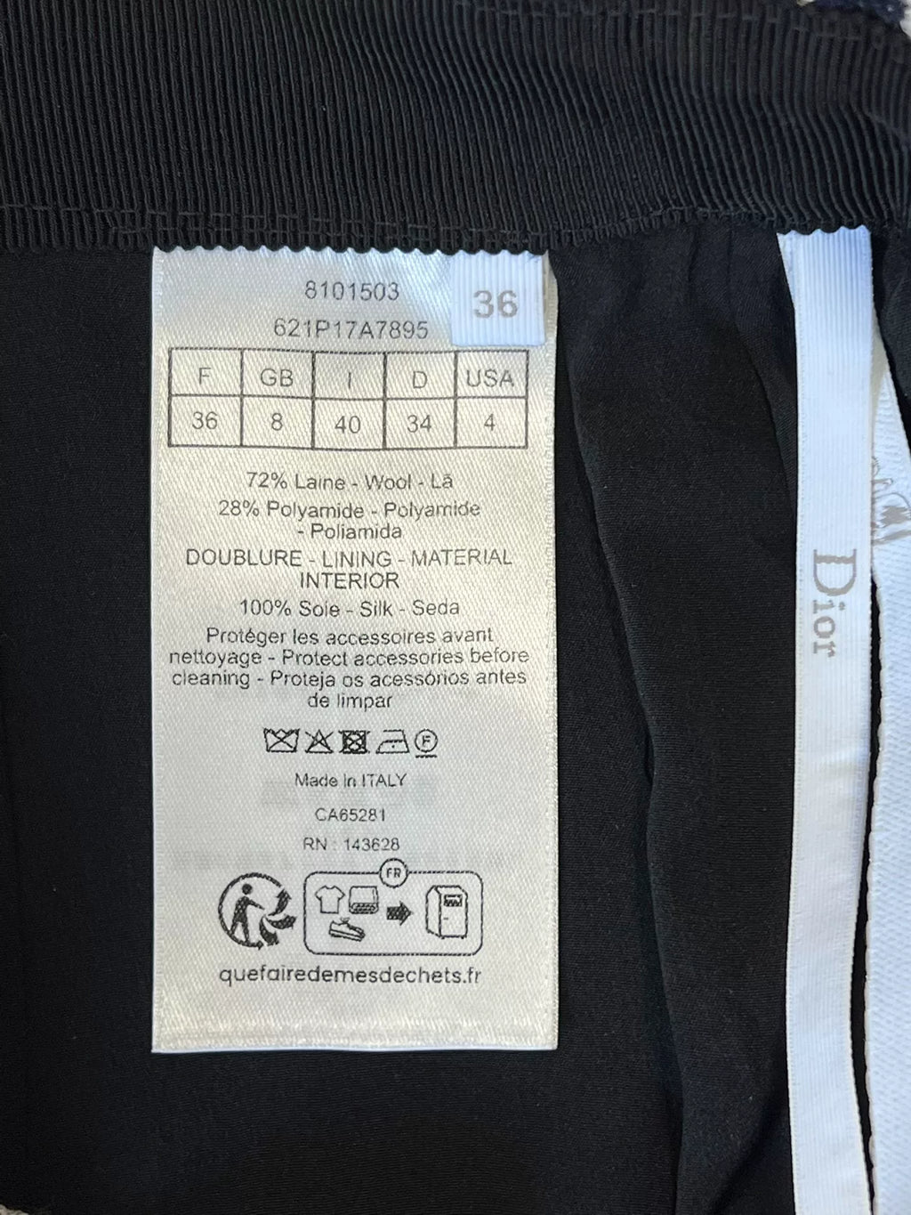 Dior Macrocannage Blue White Tweed Trousers