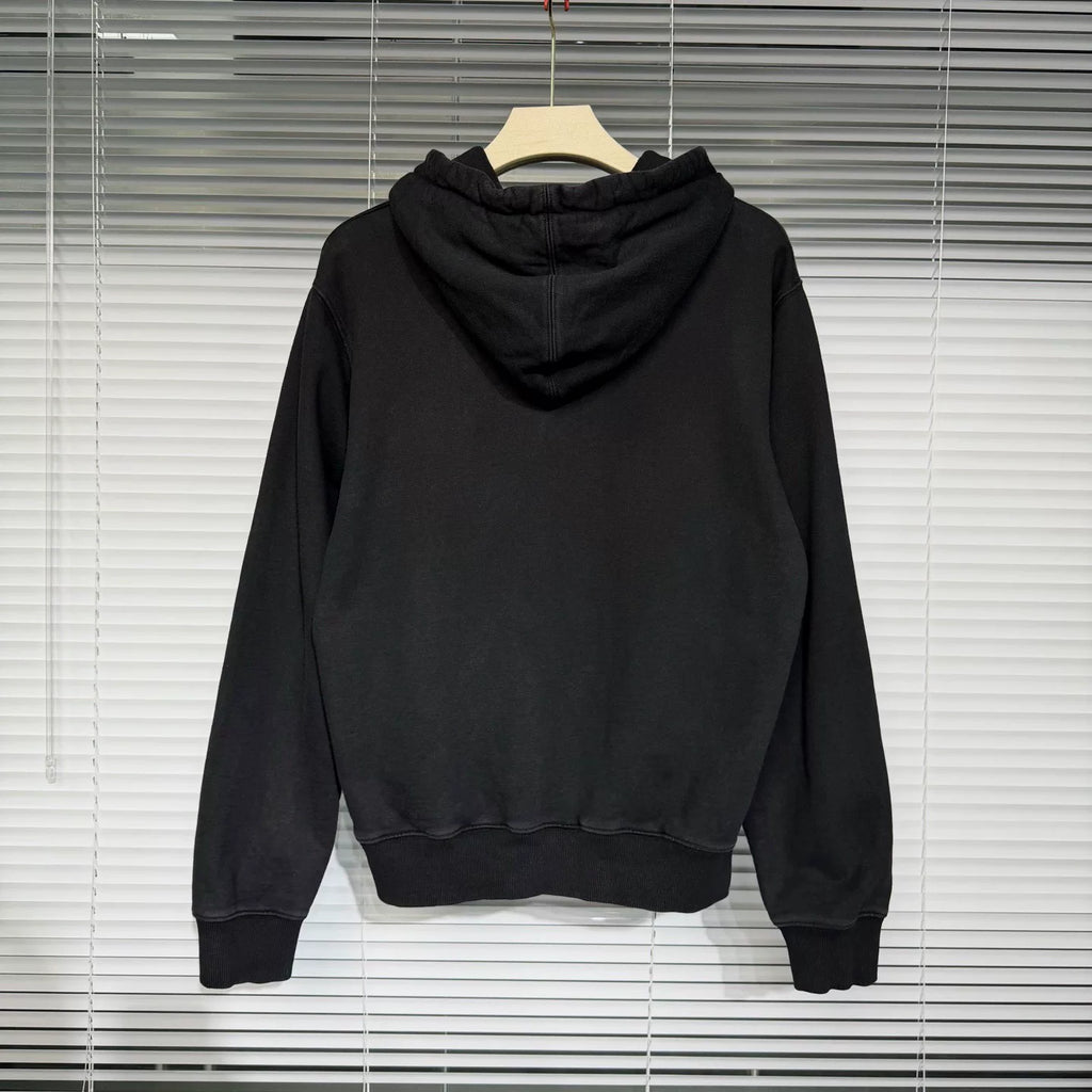 Dior Hooded Essentials CD Embroidered Logo Cotton Black Hoodie