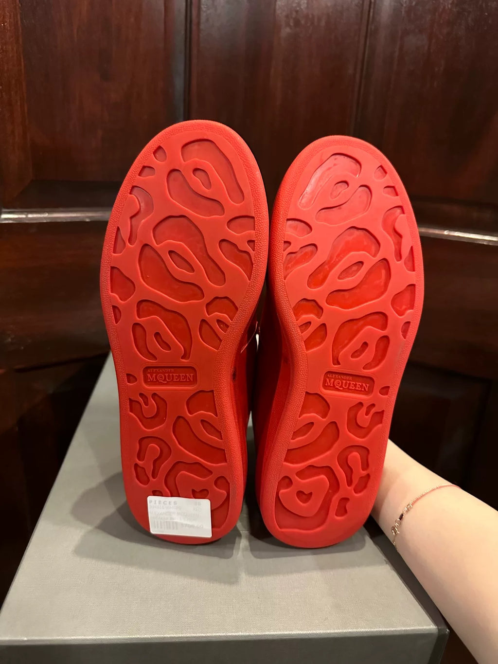 Alexander McQueen Red Thick-Sole Slip-On Sandals