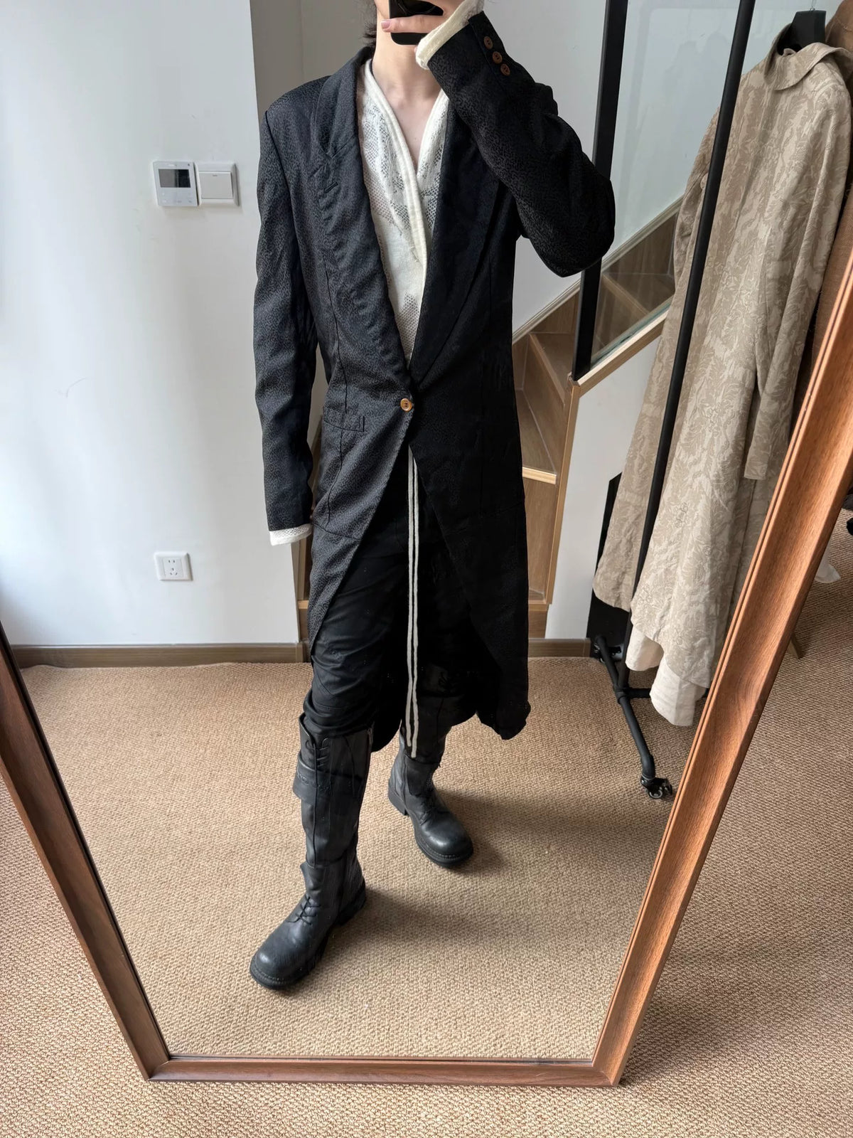 Comme des Garçons Homme AW19 “Finding Beauty In The Dark” Black Jacquard Tuxedo Jacket