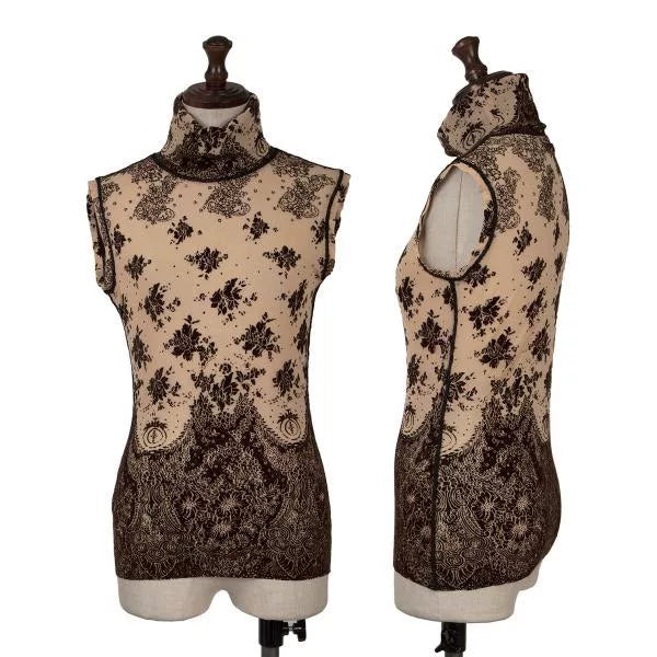 Jean Paul Gaultier Vintage Brown Floral Mesh Top