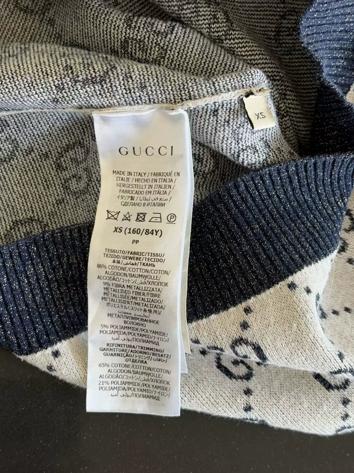 Gucci All-Over Print Knit Short Sleeve Top