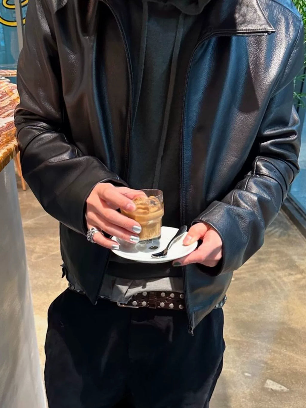 Prada Distressed Rivet Punk Belt