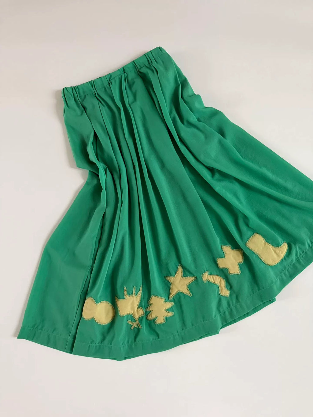 Comme Des Garcons Midi Green Wool Skirt
