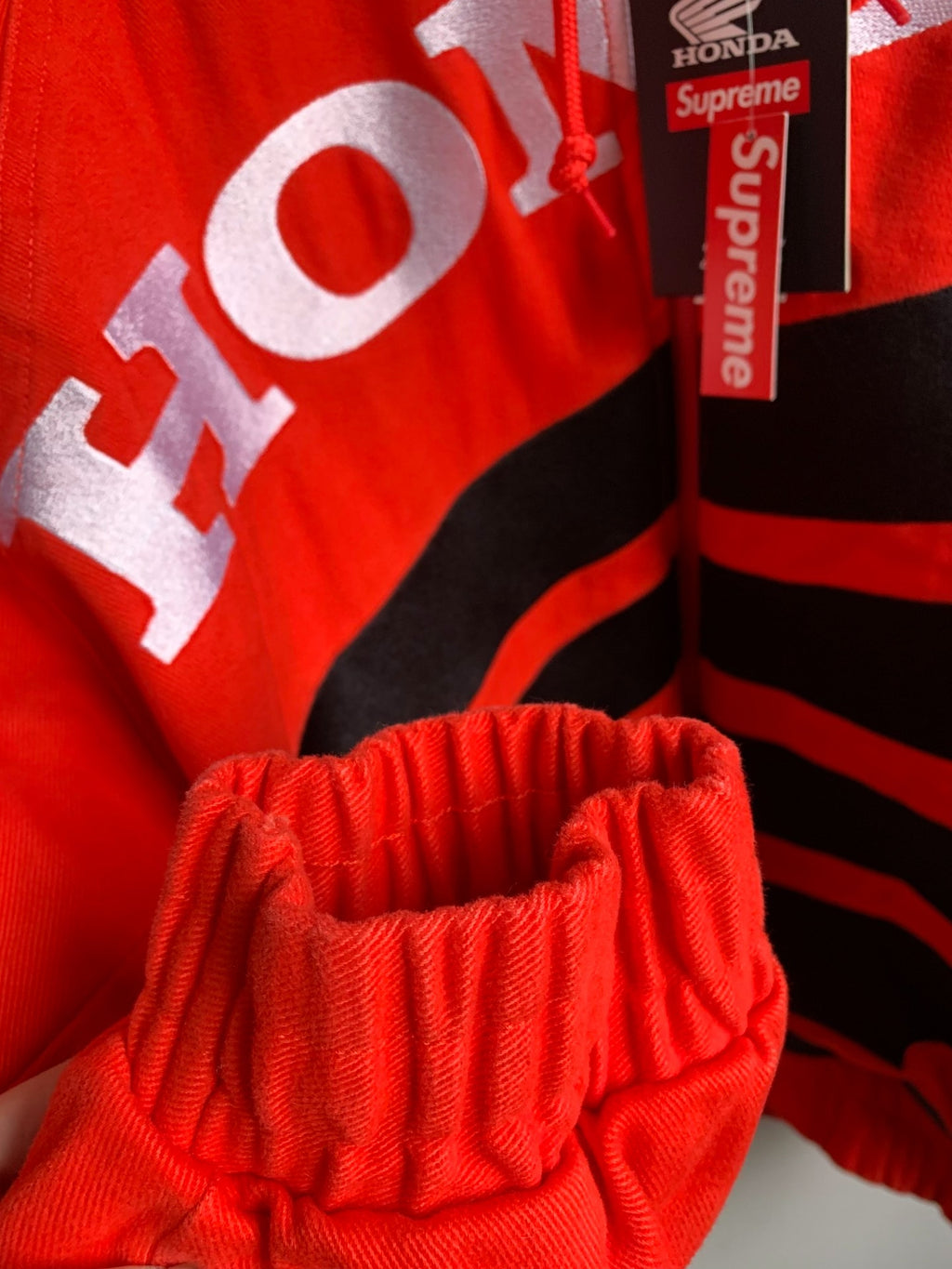 Supreme FW19 Honda Fox Racing Crewneck Red Zip-Up Jacket