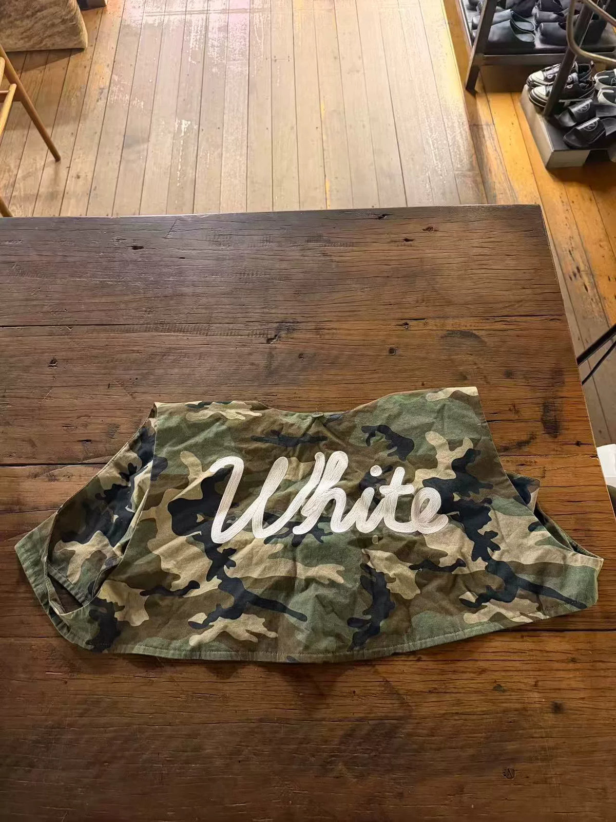 Off-White FW16 Camouflage Detachable Red Faux Fur Liner Parka Cotton Coat
