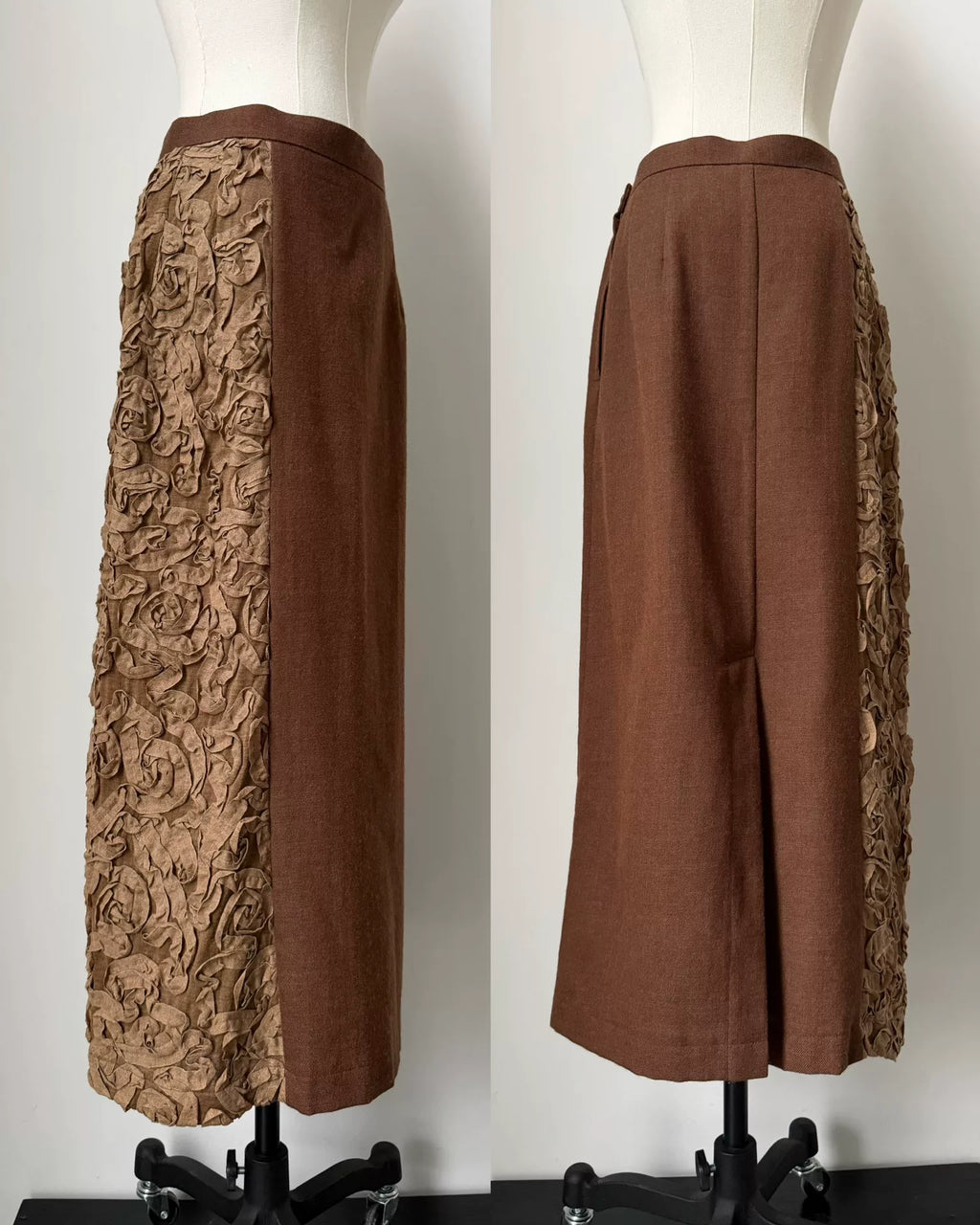 Comme Des Garcons Rei Kawakubo 2000 Tricot line rose patchwork skirt