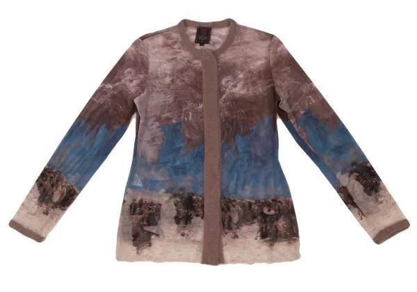 Jean Paul Gaultier Vintage Blue Floral Mesh Top