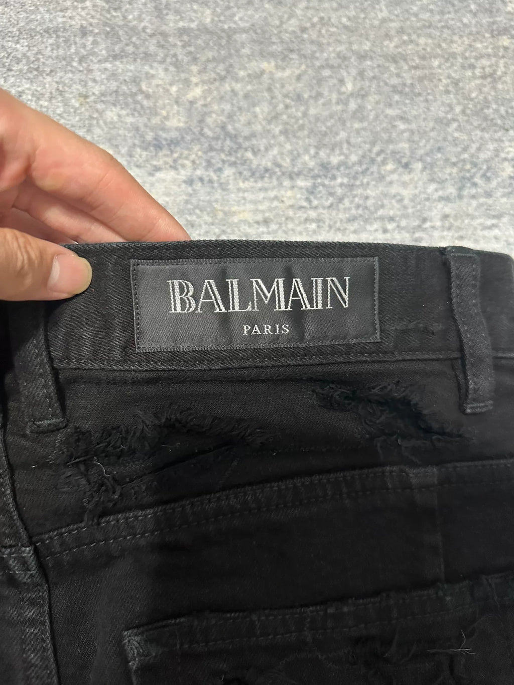 Balmain 17AW AW Distressed Jeans by Olivier Routeing Distressed