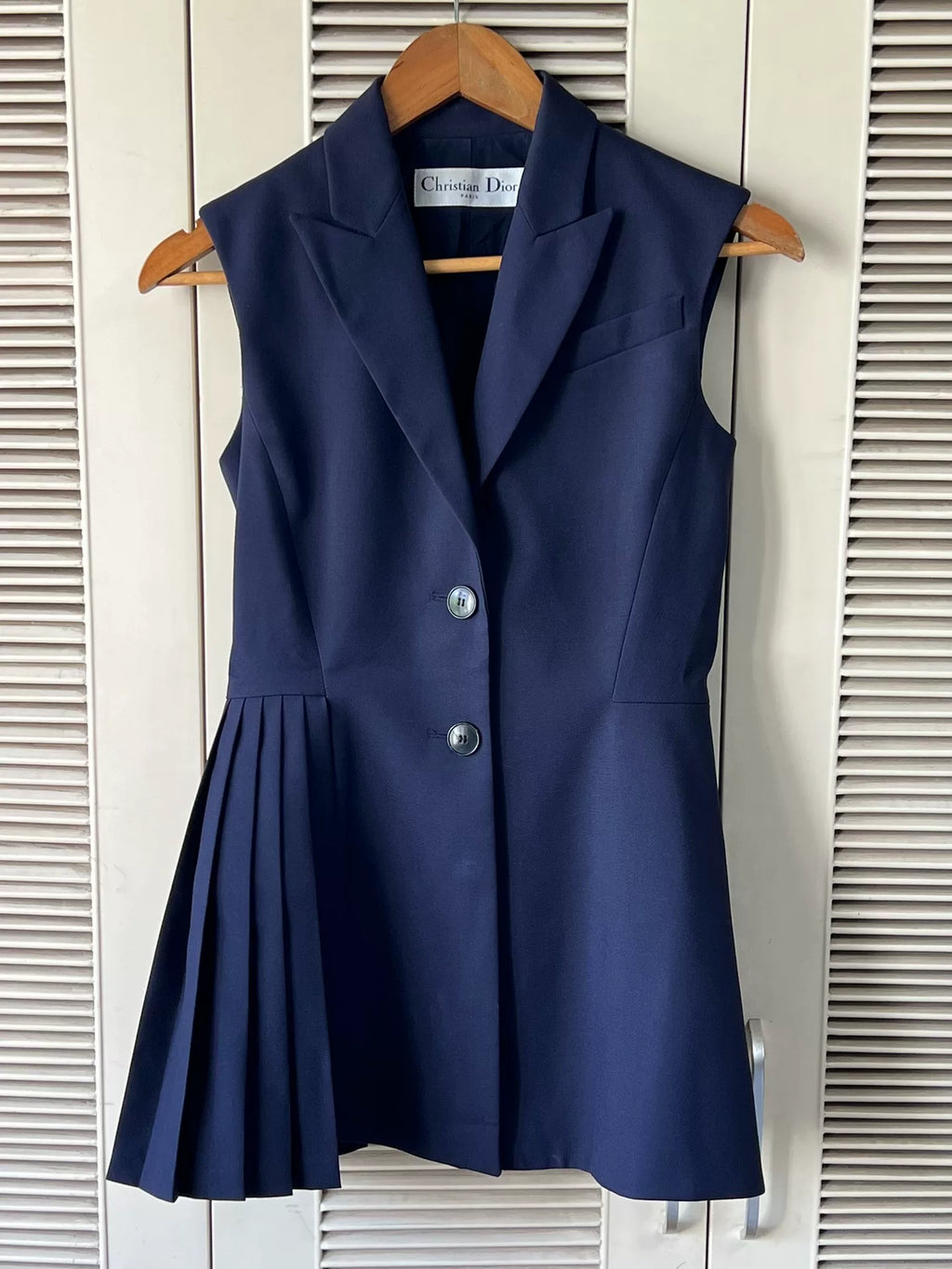 Dior Lapel Vest Silk Dress