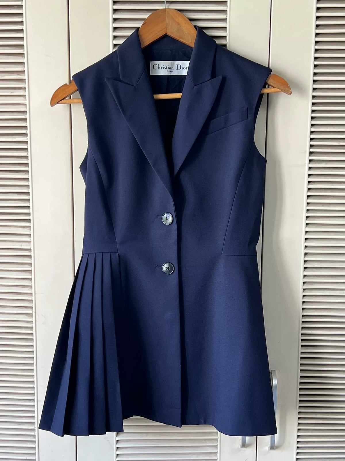 Dior Lapel Vest Silk Dress