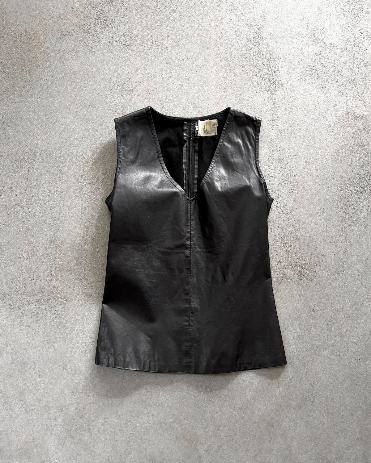 Ann Demeulemeester AW00 Lambskin V-Neck Sleeveless Top