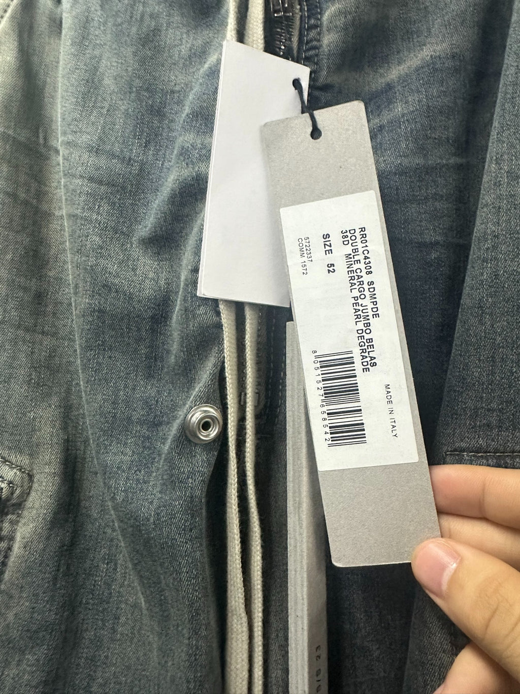 Rick Owens 23SS Bela cargo gradient jeans