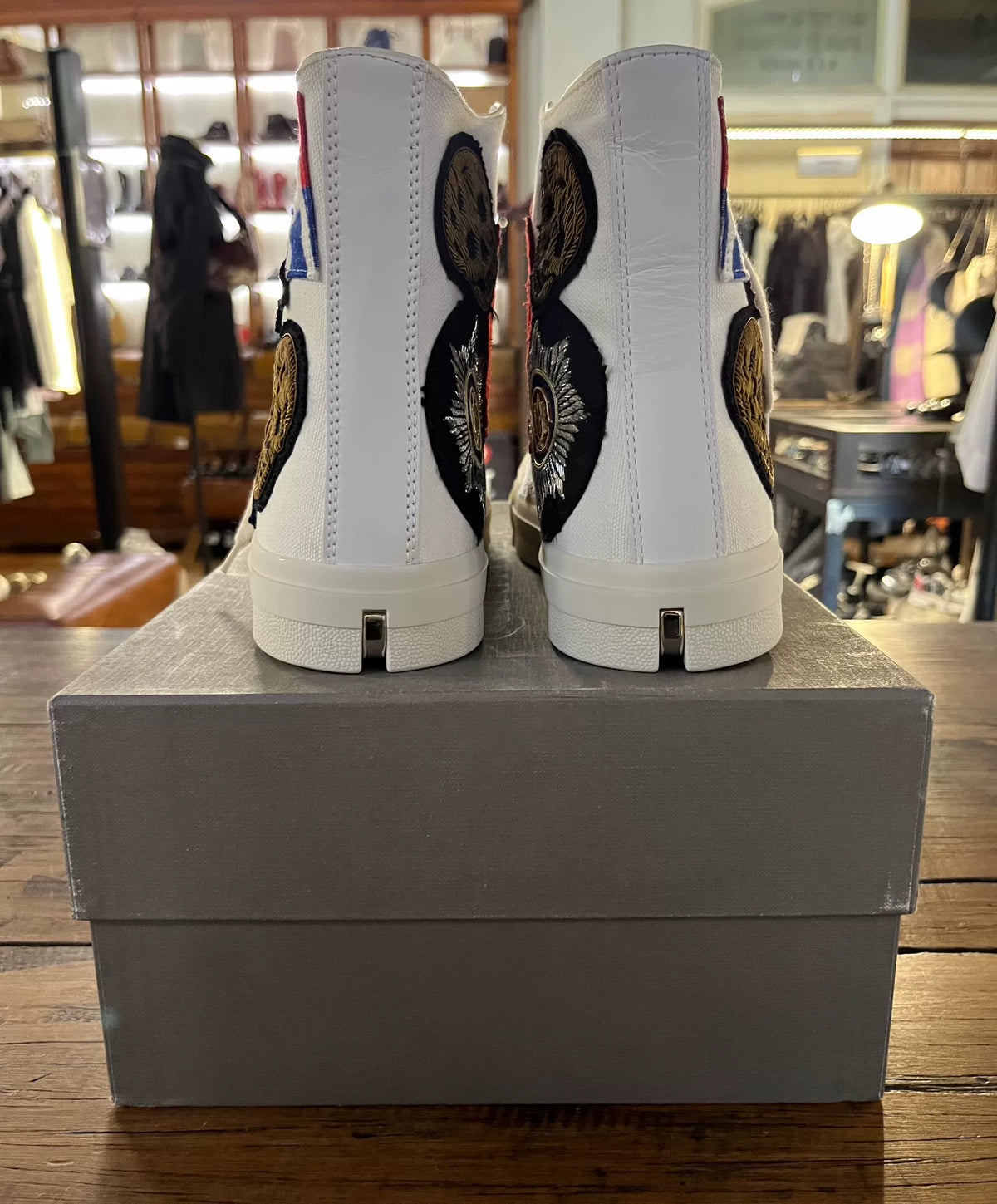 Alexander McQueen SS17 White Badge Canvas High-Top Sneakers