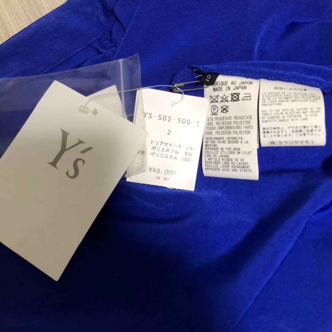 Y's Yohji Yamamoto SS22 Blue Pleated Patchwork Skirt