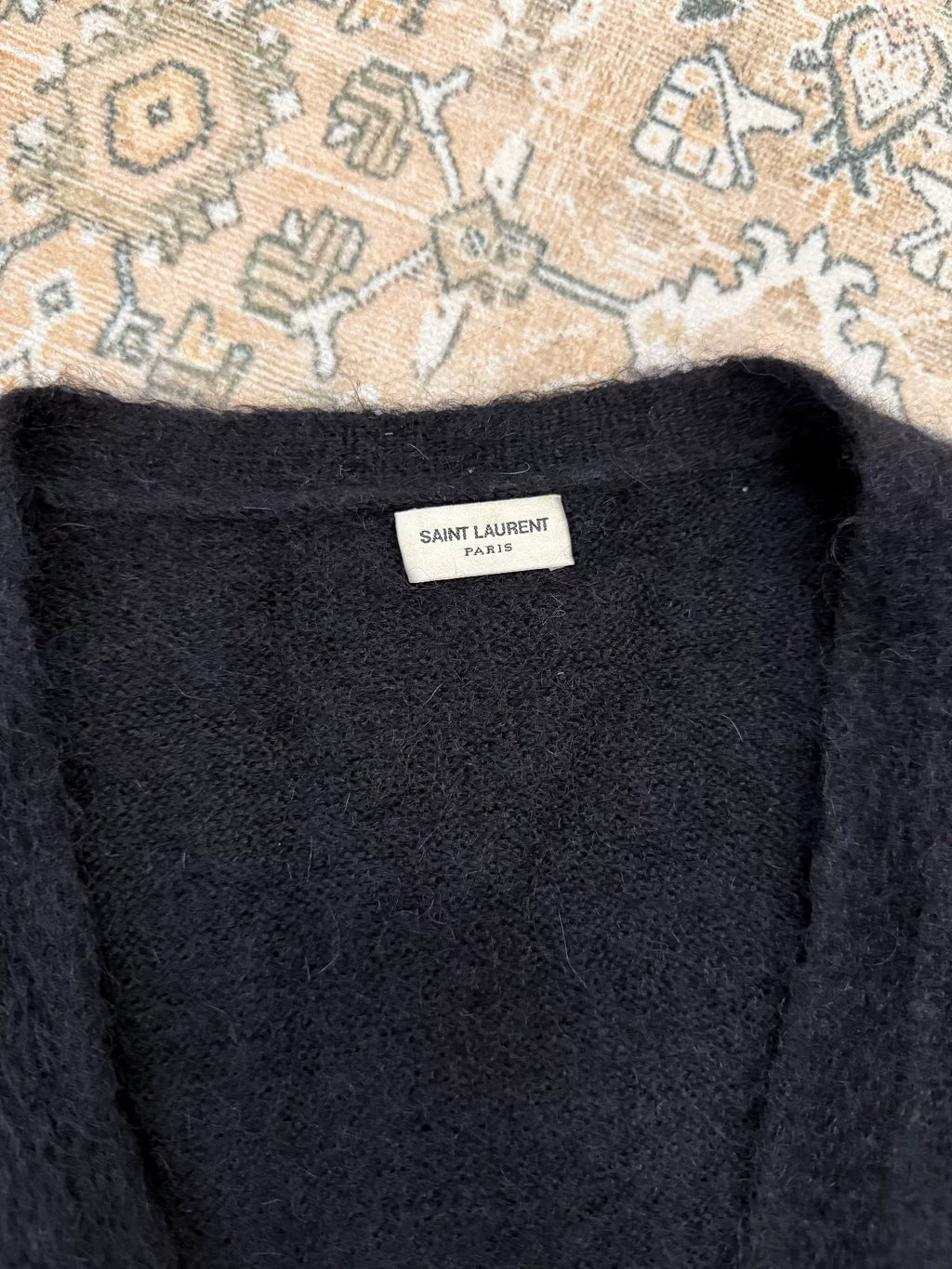 Saint Laurent Star Mohair Knit Cardigan Jacket