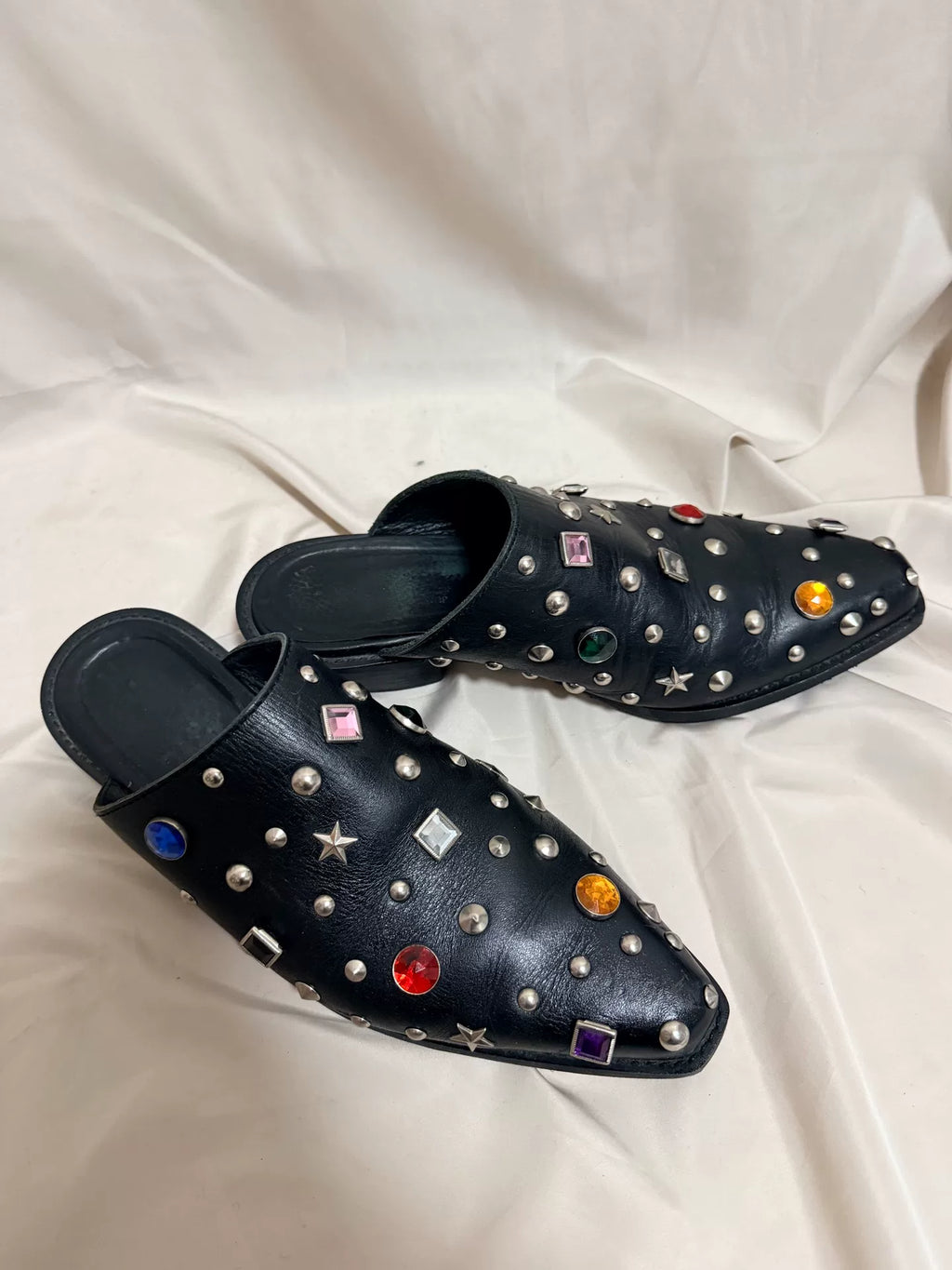 Junya Watanabe Studded Pointed Toe Slides