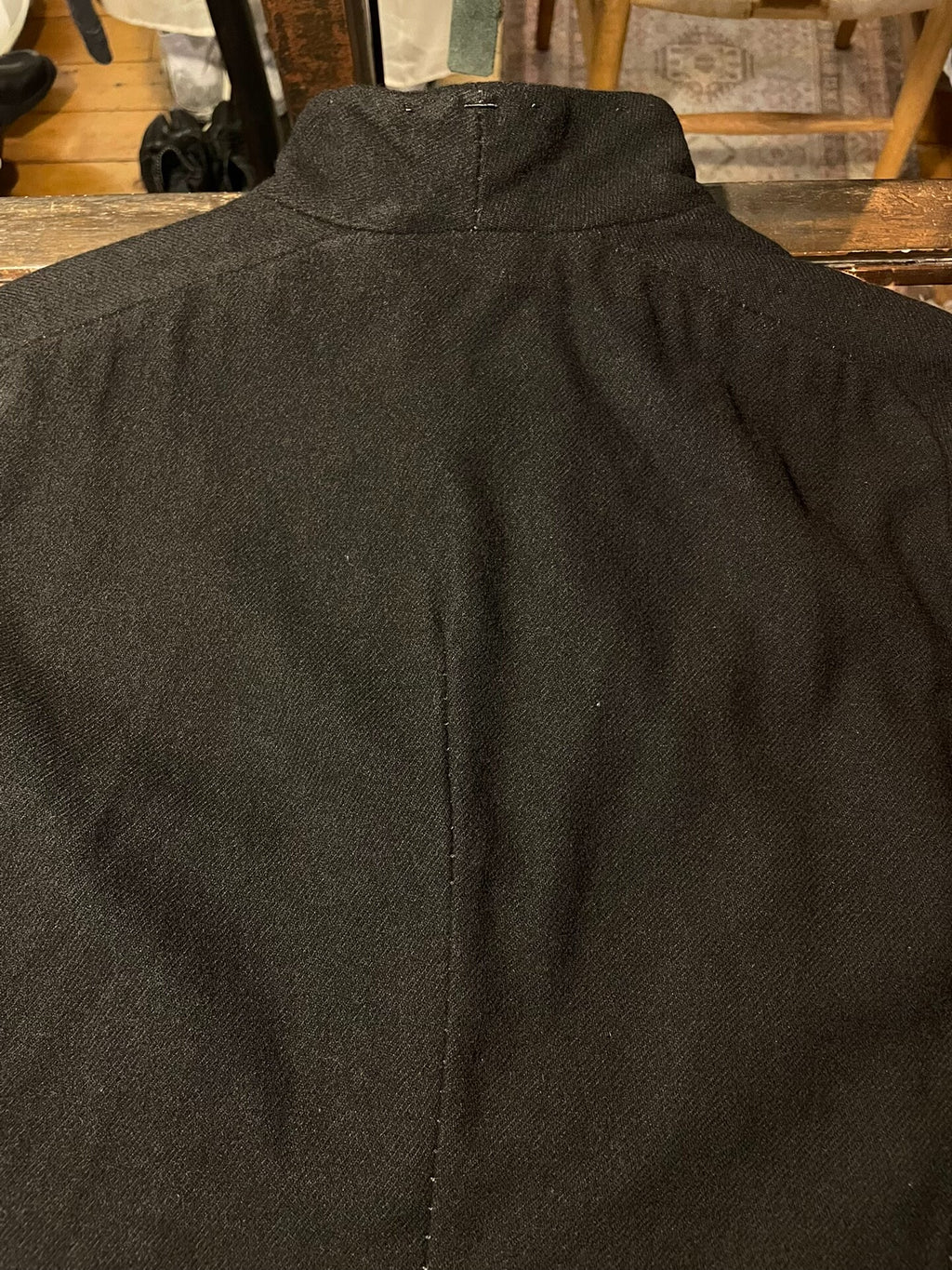 Layer-0 FW17 Black H-Shape Triple-Layer Wool Trench Coat