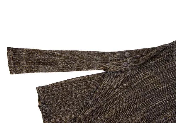 Issey Miyake Vintage Gold Shiny Pleated Top
