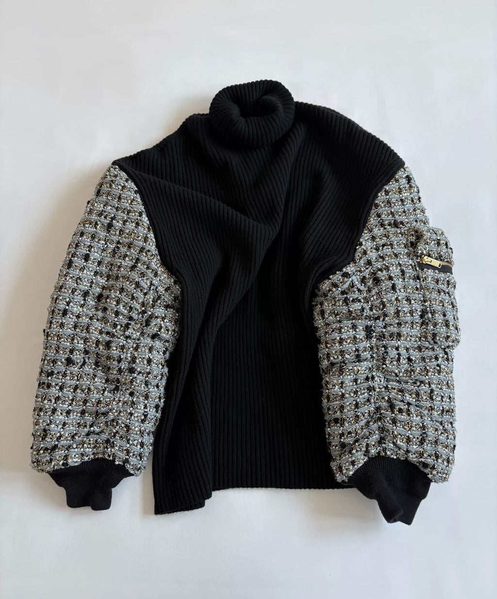 Undercover irregular‑shaped patchwork sweater