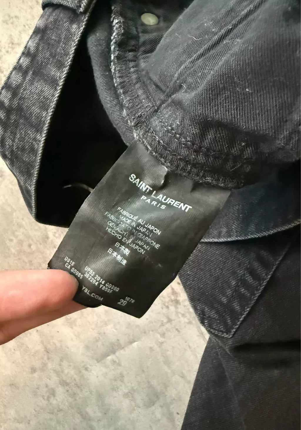 Saint Laurent Paris 14AW D02 Black Washed Distressed Jeans by Hedi Slimane