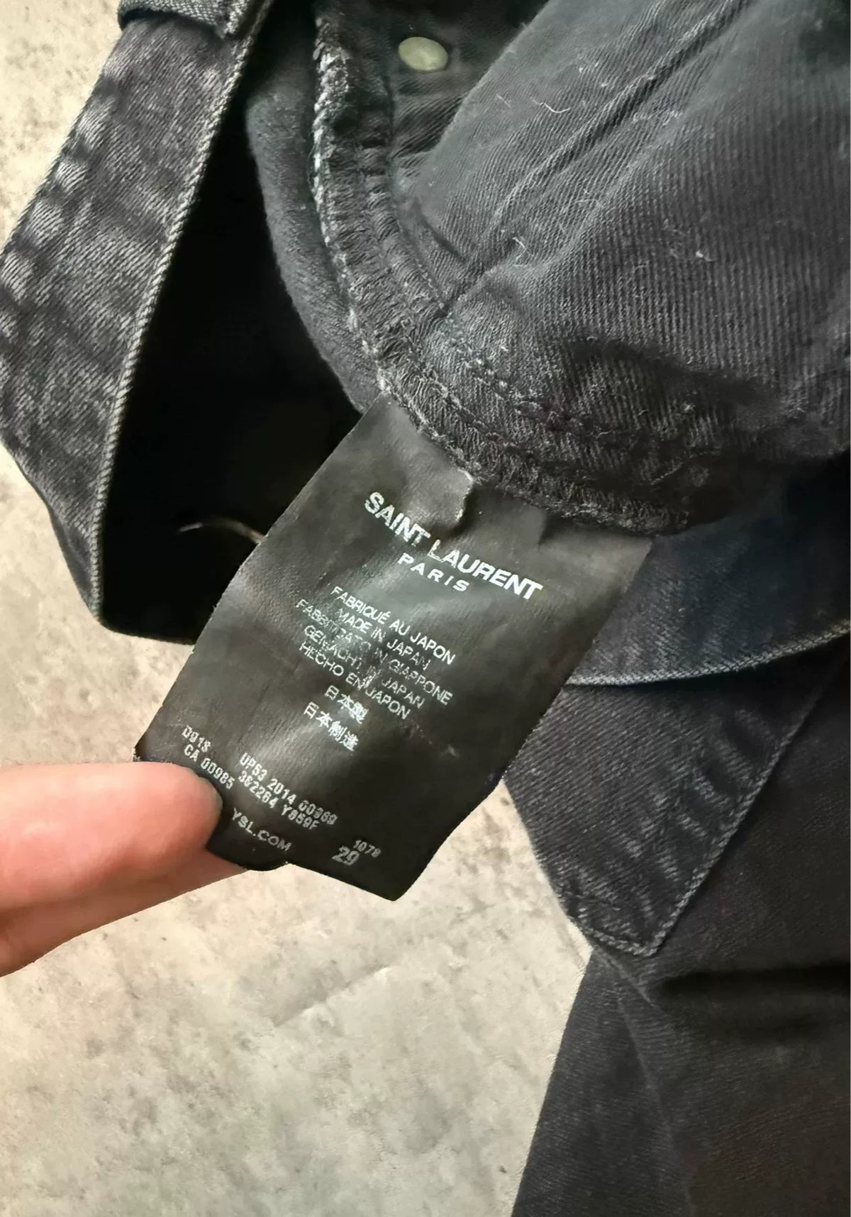 Saint Laurent Paris 14AW D02 Black Washed Distressed Jeans by Hedi Slimane