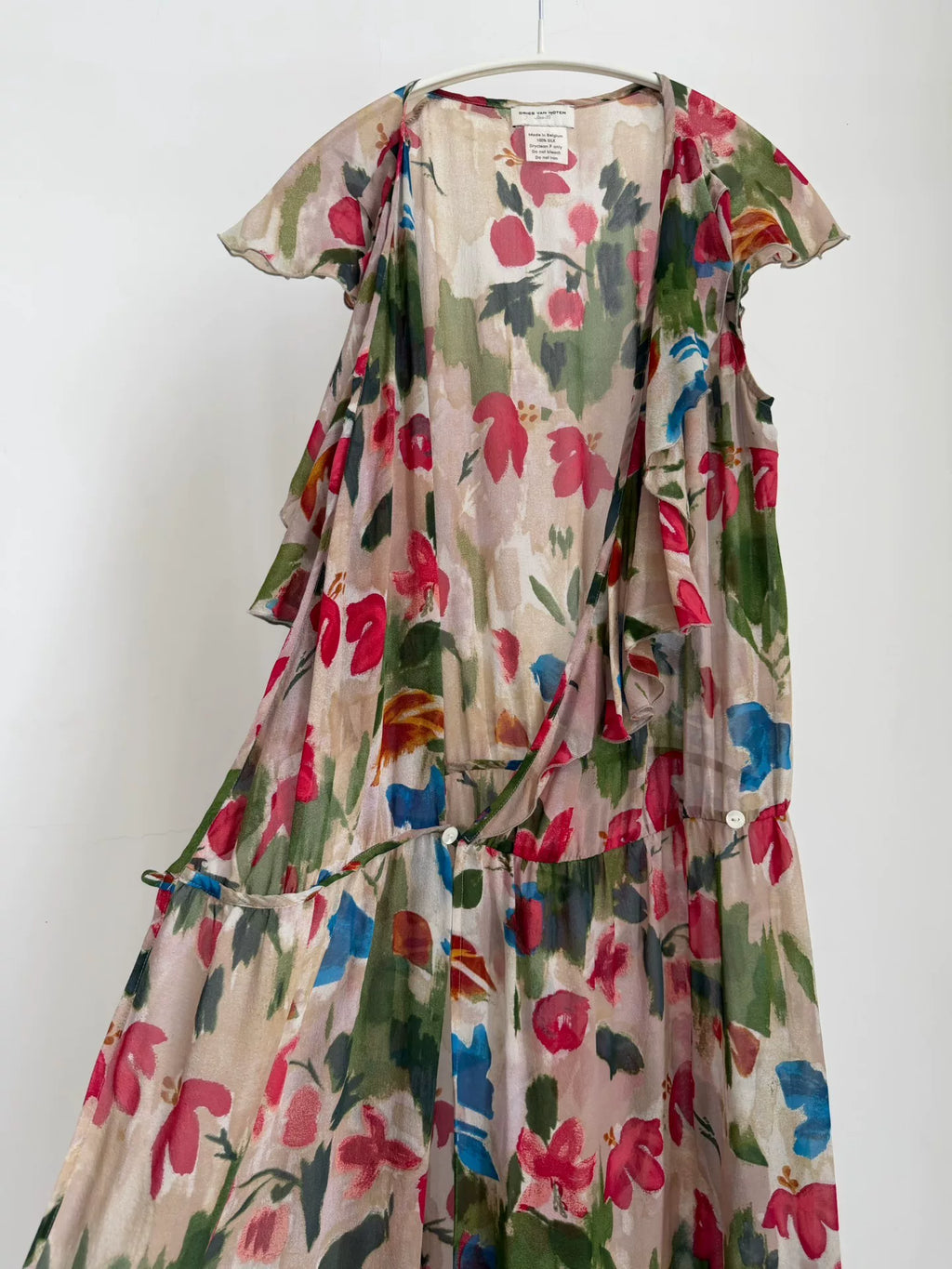 Dries van Noten Watercolor Floral Silk Dress