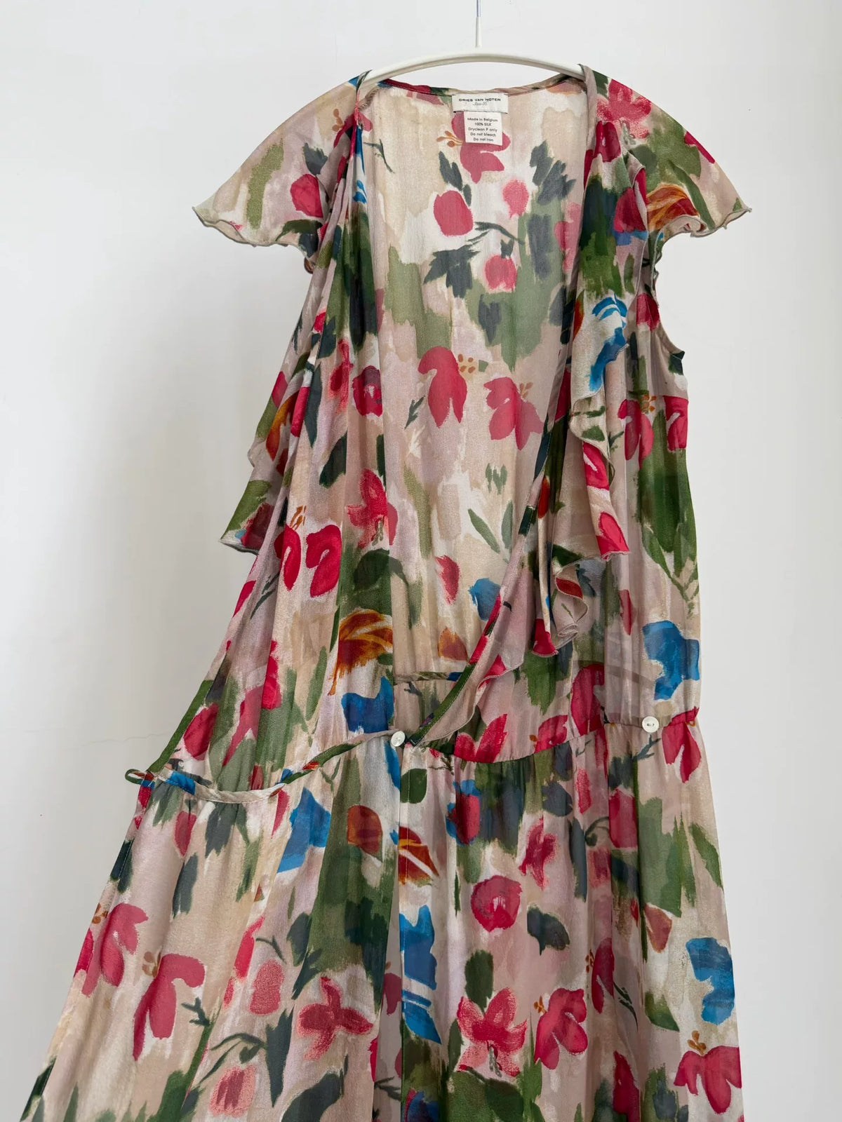 Dries van Noten Watercolor Floral Silk Dress