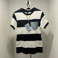 Louis Vuitton Striped All-Over Print Denim Color-Block Short Sleeve SHhirt