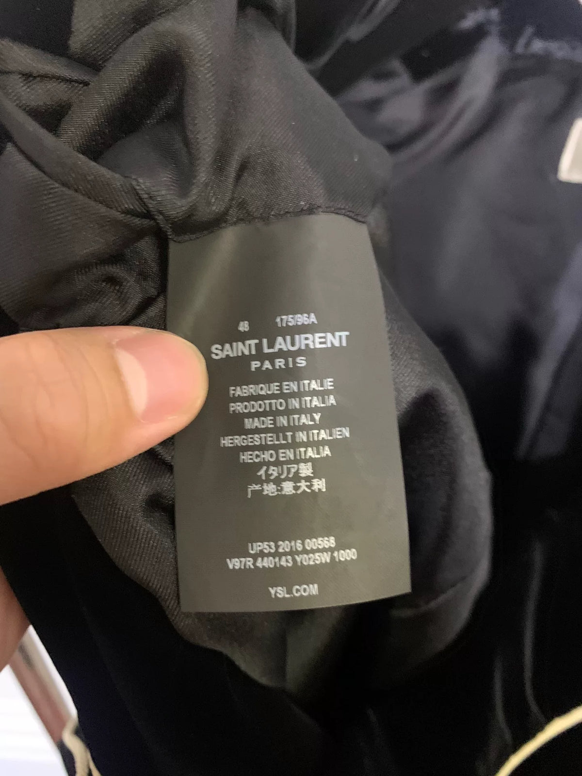 Saint Laurent 16FW Black Velvet Suit