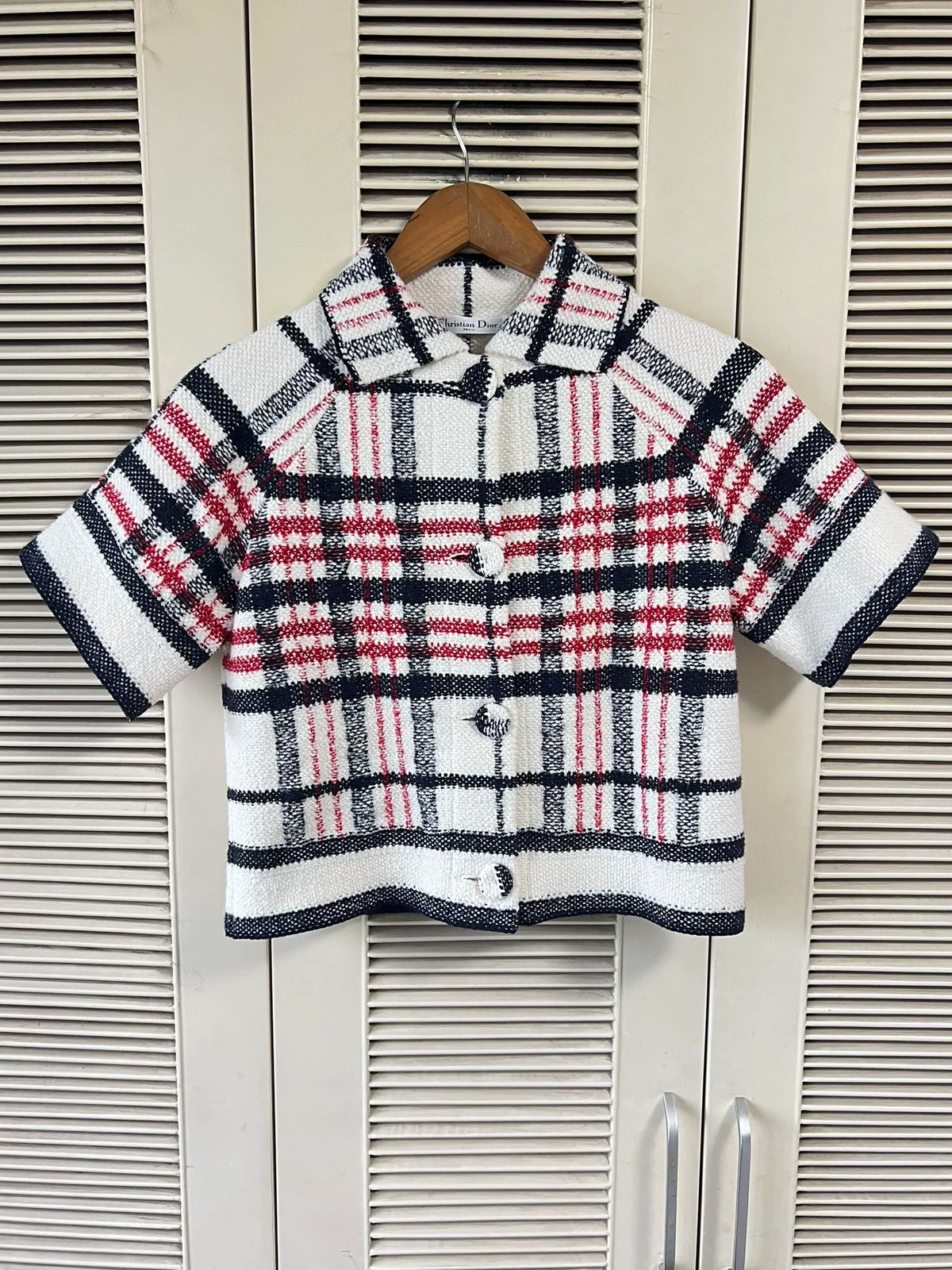 Dior Checkered Short-Sleeve Jacket